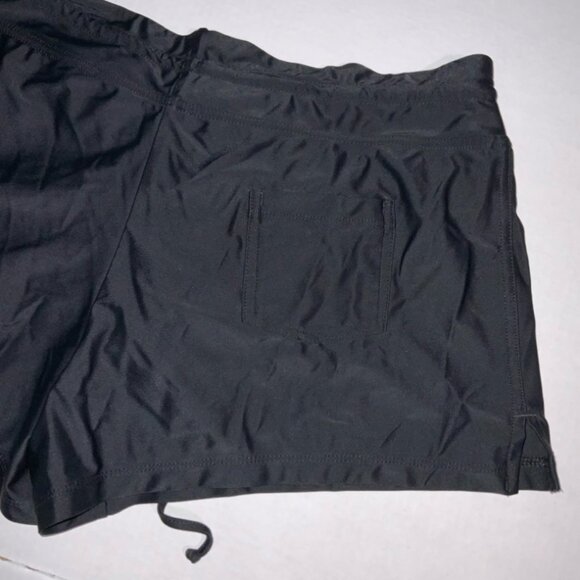 Merona Shorts Womens Medium Black Drawstring Stretchy Activewear Swimwear(K) - Picture 8 of 8